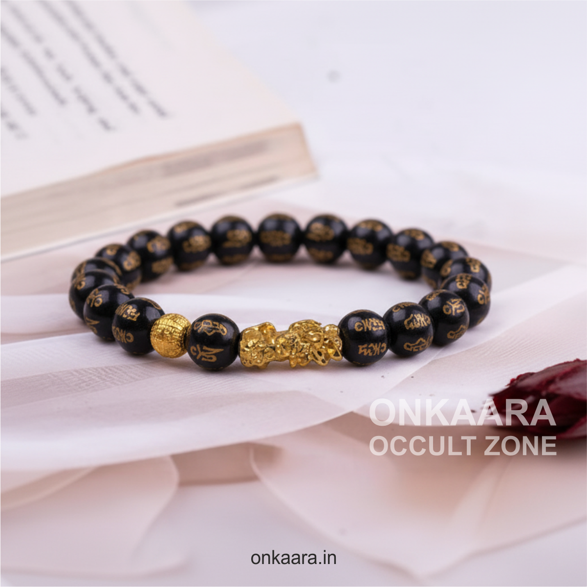 Pixu bracelet with adjustable black cord and golden Pixu charm